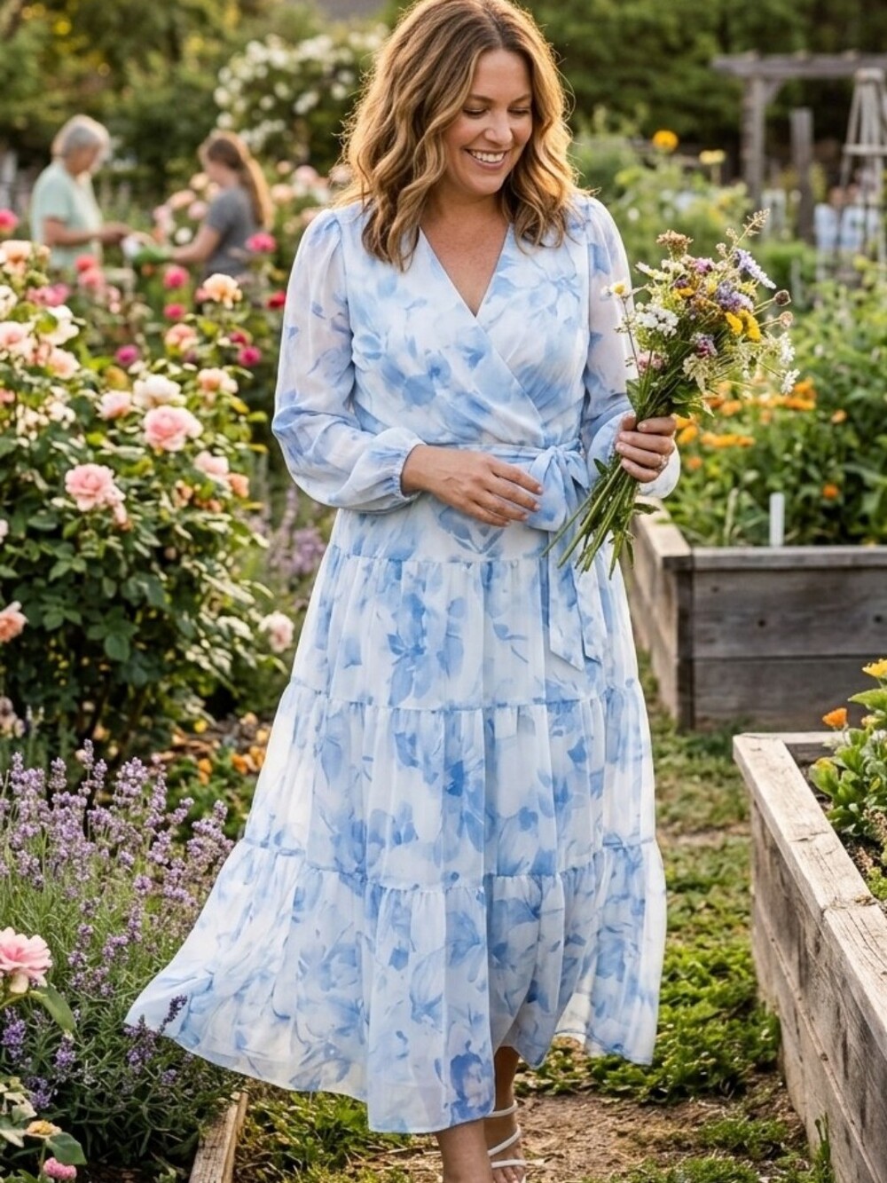 Tiered Floral Calvin Klein Dress